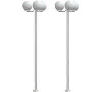 vidaXL Faroles Wegeleuchten, 2 unidades, color plateado, 215 cm, acero inoxidable