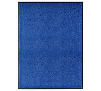vidaXL Felpudo lavable azul 90x120 cm