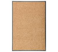 vidaXL Felpudo lavable crema 60x90 cm