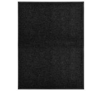 vidaXL Felpudo lavable negro 90x120 cm