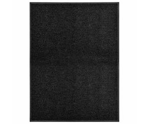vidaXL Felpudo lavable negro 90x120 cm