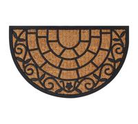 vidaXL Felpudo semicircular de goma y fibra de coco 45x75 cm