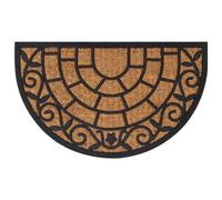 vidaXL Felpudo semicircular de goma y fibra de coco 45x75 cm