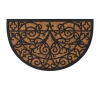 vidaXL Felpudo semicircular de goma y fibra de coco 45x75 cm