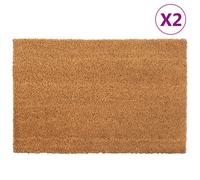 vidaXL Felpudos 2 unidades fibra de coco natural 40x60 cm