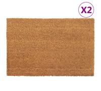 vidaXL Felpudos 2 unidades fibra de coco natural 40x60 cm