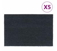 vidaXL Felpudos 5 unidades fibra de coco gris oscuro 40x60 cm