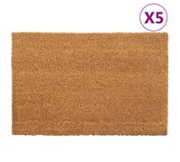 vidaXL Felpudos 5 unidades fibra de coco natural 40x60 cm