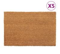vidaXL Felpudos 5 unidades fibra de coco natural 40x60 cm
