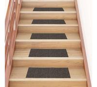 vidaXL Felpudos autoadhesivos para escaleras, 15 unidades, 60 x 25 cm, antracita, rectangulares
