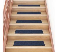 vidaXL Felpudos autoadhesivos para escaleras, 15 unidades, 76 x 20 cm, gris azul, rectangulares