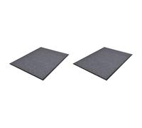 vidaXL Felpudos de PVC 2 unidades gris 90x60 cm