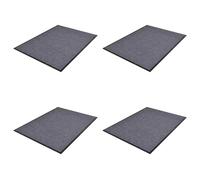 vidaXL Felpudos de PVC 4 unidades gris 90x60 cm