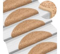 vidaXL Felpudos para escaleras (10 unidades, 56 x 17 x 3 cm, beige, semicirculares)