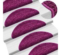 vidaXL Felpudos para escaleras (10 unidades, 56 x 17 x 3 cm, violeta, semicirculares)