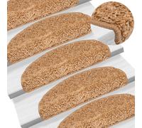vidaXL Felpudos para escaleras 10 unidades 65x21x4 cm Beige Semicircular Grande