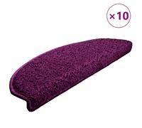 vidaXL Felpudos para escaleras 10 unidades 65x21x4 cm violeta semicircular grande