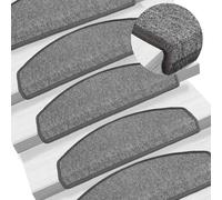 vidaXL Felpudos para escaleras 10 unidades 65x24x4 cm Gris oscuro Semicircular Grande