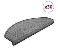 vidaXL Felpudos para escaleras 30 unidades 65x24x4 cm Gris oscuro Semicircular Grande