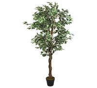 vidaXL Ficus artificial con 378 hojas verde 80 cm