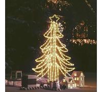vidaXL Figura árbol Navidad plegable 3 pzas blanco cálido 87x87x93 cm