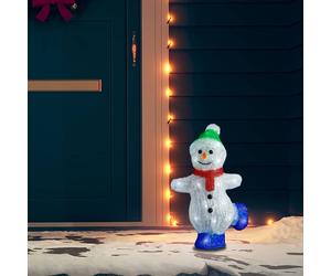 vidaXL Figura de muñeco de nieve de acrílico navideño LED 30 cm
