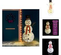 vidaXL Figura de muñeco de nieve LED, decoración navideña, tela de lujo, 180 cm