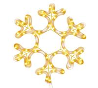 vidaXL Figura de Navidad Copo de Nieve, Adorno con 48 Leds, Luces Navideñas Decorativas, Iluminaciones para Hogar Exterior, Blanco Cálido