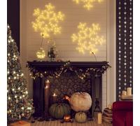 vidaXL Figura de Navidad de copo de nieve con LED 2 piezas 59x59 cm