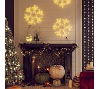 vidaXL Figura de Navidad de copo de nieve con LED 3 piezas 38x37 cm