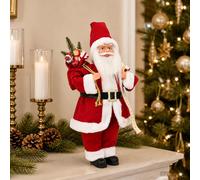 vidaXL Figura de Papá Noel Rojo 46 cm Poliéster