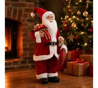vidaXL Figura de Papá Noel Rojo 62 cm Poliéster
