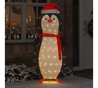 vidaXL Figura de pingüino de nieve con 600 LEDs de luz blanca cálida, 78 x 178 cm, tela