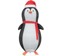 vidaXL Figura de pingüino de nieve con 600 LEDs de luz blanca cálida, 78 x 178 cm, tela