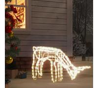 vidaXL Figura de reno de Navidad blanco cálido 73x31x45 cm
