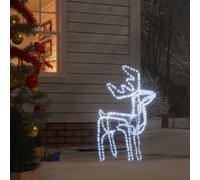 vidaXL Figura de reno de Navidad blanco cálido 76x42x87 cm
