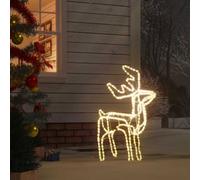 vidaXL Figura de reno de Navidad blanco cálido 76x42x87 cm