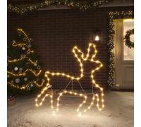 vidaXL Figura de reno de Navidad con 72 LED blanco cálido 57x55x4,5 cm