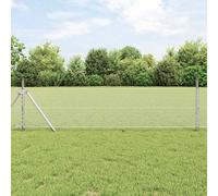 vidaXL Fijación de suelo hexagonal para valla 100 x 0,6 m Plateado