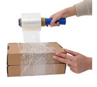 vidaXL Film estirable con asa 10 uds transparente 23 μm 10 cm x 150 m, película de embalaje, envoltura de película estirable, película de envoltura de muebles
