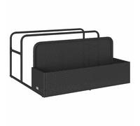 vidaXL Flotador a bordo piscina negro 110 x 100 x 57 cm de poliratán, depósito a bordo piscina, cesta de almacenamiento a bordo piscina, carro para piscina al aire libre