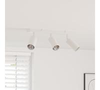 vidaXL Foco de techo con focos Blanco 38 x 6 x 16 cm Metal