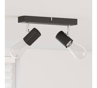 vidaXL Foco de techo con focos Negro 26 x 6,5 x 11,5 cm Metal