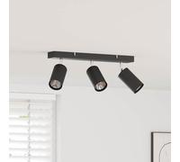 vidaXL Foco de techo con focos Negro 38 x 6 x 16 cm Metal