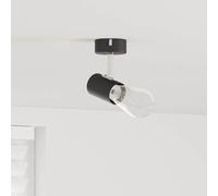 vidaXL Foco de techo con focos Negro 6,5 x 6 x 11,5 cm Metal