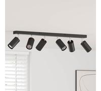 vidaXL Foco de techo con focos Negro 73 x 6 x 16 cm Metal
