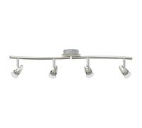 vidaXL Foco de Techo con focos Níquel 61 x 10 x 12,5 cm Metal, Luz de Techo para Sala, Foco Direccional Ajustable, Decoración Moderna, Iluminación Ambiental y Tareas