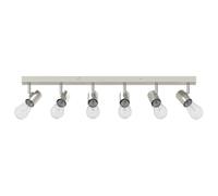 vidaXL Foco de Techo con focos Níquel 73 x 6,5 x 11,5 cm Metal, Iluminación Moderna para Sala, Foco Ajustable en el Techo, lámpara Minimalista rotativa, Estilo contemporáneo