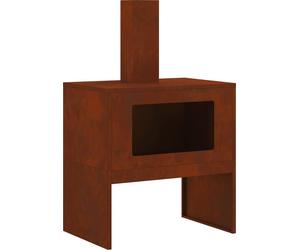 vidaXL, fogón oxidado, 60 x 40 x 96 cm, acero resistente a la intemperie