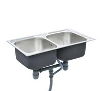 vidaXL Fregadero Cocina con Colador y Sifón Acero Inoxidable Ovalado Lavabo Dimensiones 42 x 16 cm, 57 x 45 x 16 cm, 48 x 16 cm y mas